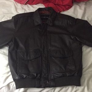 Leather Bomber Jacket Size M